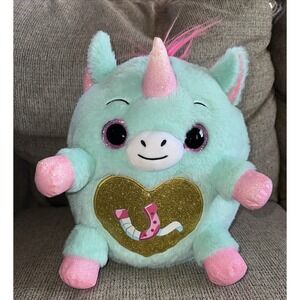 Zuru Rainbocorns Unicorn Plush 12" Glitter Heart & Horseshoe Mint Green Pink‎